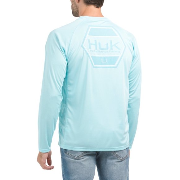 HUK UPF 50 Huktagon Pursuit XXL Long Sleeve Performance Top Island - Picture 1 of 3